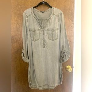 Express olive green utility dress